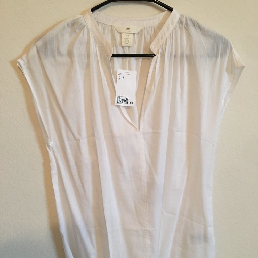 H&M Women's Short Sleeve Linen Blouse Size S